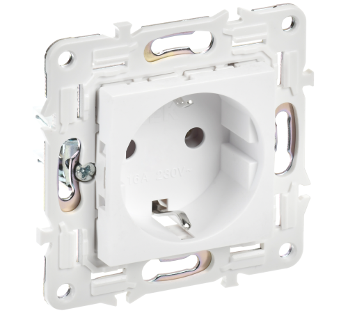 SKANDY Розетка с заземлением без защитных шторок 16А SK-R05W арктический белый IEK