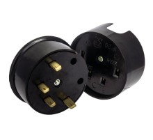 EKF AS-380-O-04 Разъем РШ-ВШ 32А 380В 3P+PE (ОУ) карболитовый черный EKF PROxima