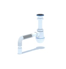 Сифон для мойки АНИ Грот 1 1/2'X40 с гибкой трубой 40х40