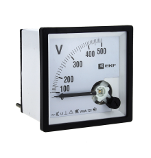 Вольтметр VMA-721 аналоговый на панель (72х72) квадратный вырез 500В прямое подкл. PROxima   | vma-721-500 | EKF