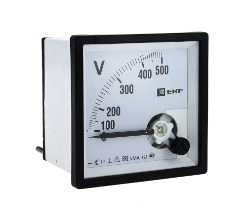 Вольтметр VMA-721 аналоговый на панель (72х72) квадратный вырез 500В прямое подкл. PROxima   | vma-721-500 | EKF