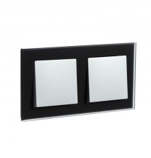Systeme electric ATN331002 Рамка двухпостовая ATLASDESIGN NATURE, МАТОВОЕ СТЕКЛО ЧЕРНЫЙ
