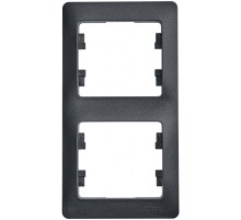 GLOSSA Рамка 2 поста вертикальная антрацит
