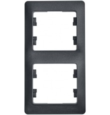 GLOSSA Рамка 2 поста вертикальная антрацит