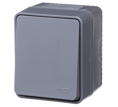 AtlasDesign PROFI IP54 О/У 1-клавишный кнопочный ВЫКЛЮЧАТЕЛЬ 10 АХ, АНТРАЦИТ