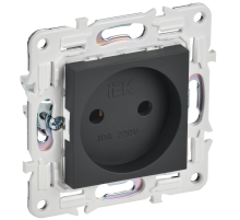 SKANDY Розетка без заземления без защитных шторок 10А SK-R02G графит IEK