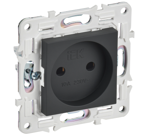 SKANDY Розетка без заземления без защитных шторок 10А SK-R02G графит IEK