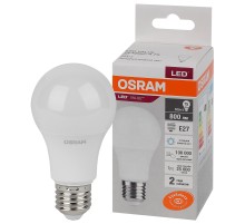 Лампа светодиодная LED 10 Вт E27 6500К 800Лм груша 220 В (замена 75Вт) OSRAM