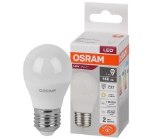 Лампа светодиодная LED 7 Вт E27 3000К 560Лм шарик 220 В (замена 60Вт) OSRAM