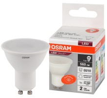 Лампа светодиодная LED 7 Вт GU10 4000К 560Лм спот 220 В (замена 60Вт) OSRAM