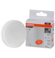 Лампа светодиодная LED 6 Вт GX53 6500К 480Лм таблетка 220 В (замена 50Вт) OSRAM