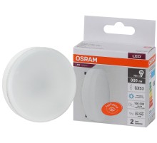 Лампа светодиодная LED 10 Вт GX53 6500К 800Лм таблетка 220 В (замена 75Вт) OSRAM