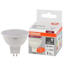 Лампа светодиодная LED 5 Вт GU5.3 4000К 400Лм спот 220 В (замена 35Вт) OSRAM