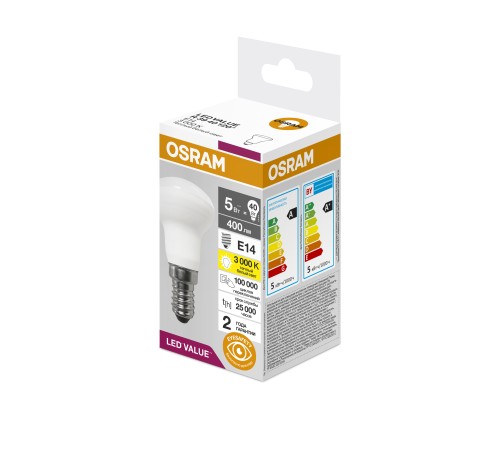 Лампа светодиодная LED 5 Вт E14 3000К 400Лм гриб 220 В (замена 40Вт) OSRAM