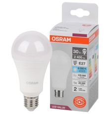 Лампа светодиодная LED Value Грушевидная 30Вт (замена 300Вт), 2400Лм, 6500К, цоколь E27 OSRAM