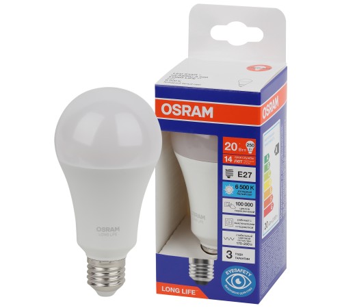 Лампа светодиодная LED 20Вт Е27 6500К 2452Лм груша 220В (замена 250Вт) OSRAM