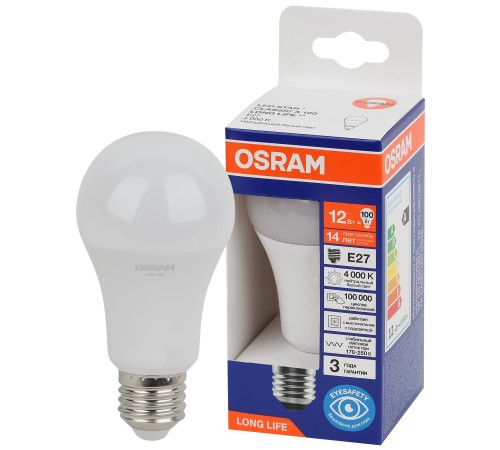 Лампа светодиодная LED 12Вт Е27 4000К 1055Лм груша 220В (замена 100Вт) OSRAM