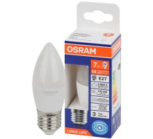 Лампа светодиодная LED 7Вт Е27 4000К 600Лм свеча 220В (замена 60Вт) OSRAM