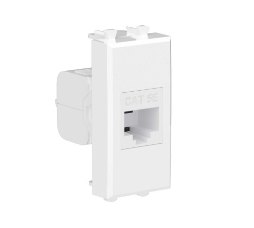 Компьютерная розетка RJ-45 без шторки модульная, кат.5е, "Avanti", "Белое облако", 1 модуль DKC 4400661 Компьютерная розетка RJ-45 без шторки модульная, кат.5е, "Avanti", "Белое облако", 1 модуль DKC 4400661