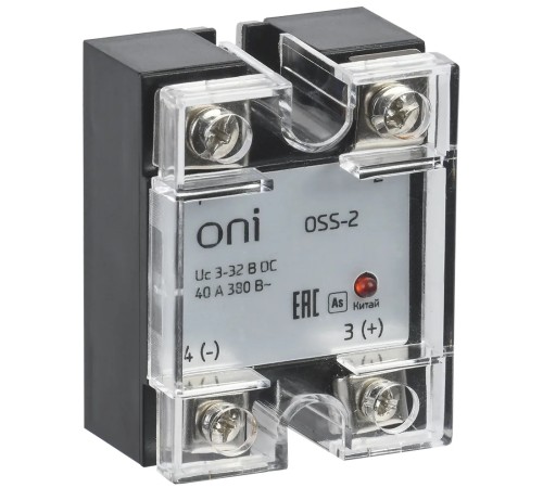 Реле твердотельное OSS-2 40А 380В AC 3-32В DC ONI OSS-2-3-40-B