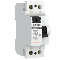 Выключатель дифференциального тока Basic ВДT-40  УЗО 2P 40А/30мА (AC) электронное