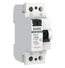 Выключатель дифференциального тока Basic ВДT-40  УЗО 2P 40А/30мА (AC) электронное
