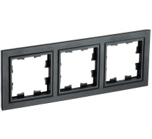 IEK BR-M32-K02 BRITE Рамка 3-мест. РУ-3-БрЧ черн.