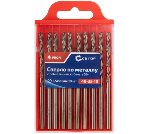 Сверло по металлу Cutop Profi с кобальтом 5%, 3.5 x 70 мм (10 шт)