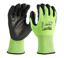 Перчатки защитные Milwaukee Hi-Vis Cut level 3/C 9/L (4932478132)