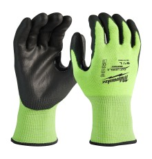 Перчатки защитные Milwaukee Hi-Vis Cut level 3/C 9/L (4932478132)