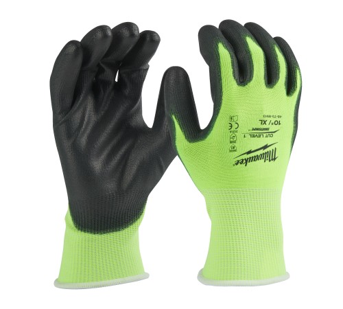 Перчатки защитные Hi-Vis Cut level (Хай Виз Кат Левел) 1/A, XL/10
