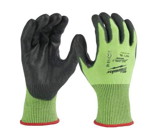 Перчатки защитные Milwaukee Hi-Vis Cut level 5/E 10/XL (4932479934)