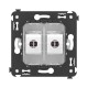 Avanti Компьютерная розетка RJ-45 без шторки в    стену, кат.5е двойная, Белое облако