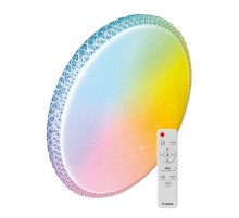 Светильник светодиодный ДБО-75 настенно-потолочный управляемый MYSTERY RGB 230В 3000-6500K 6000Лм 495x85мм с RGB подсветкой