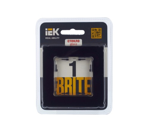 BRITE Рамка 1 пост РУ-1-2-БрЧ стекло черный