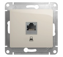 GLOSSA розетка компьютерная RJ45 кат.5E механизм молочный