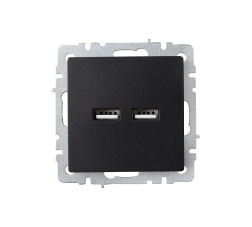 BRITE Розетка USB A+A 3.1А РЮ10-1-БрЧ черный