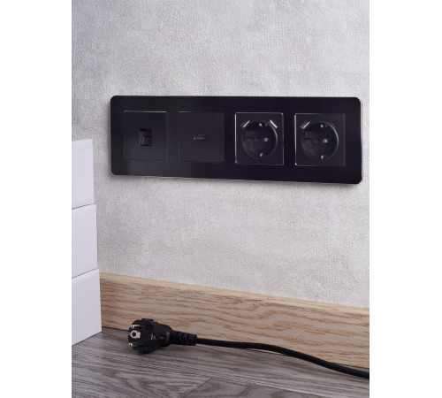 BRITE Розетка HDMI РHDMI-0-БрЧ черный