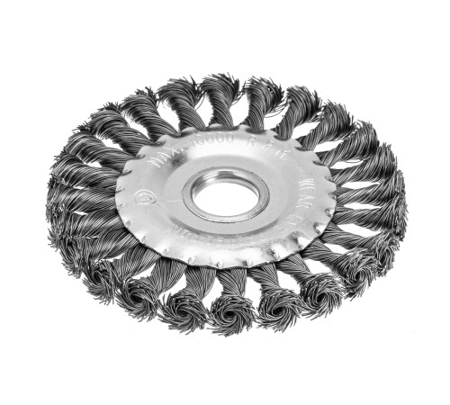 Щетка MATRIX для УШМ 125 мм, посадка 22,2 мм, плоская, крученая металлическая проволока// 74632