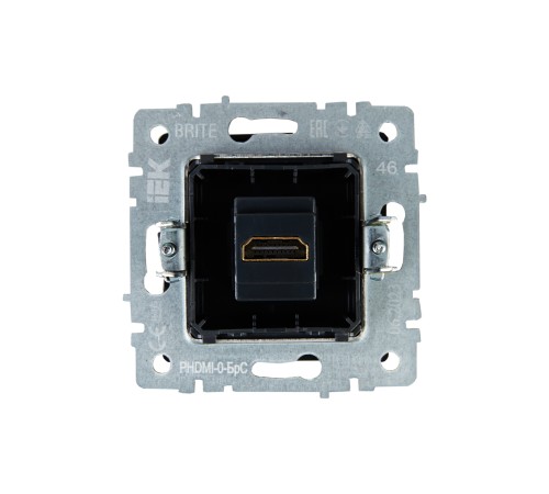 BRITE Розетка HDMI РHDMI-0-БрС сталь