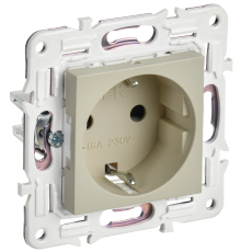 SKANDY Розетка с заземлением без защитных шторок 16А SK-R05B бежевый IEK
