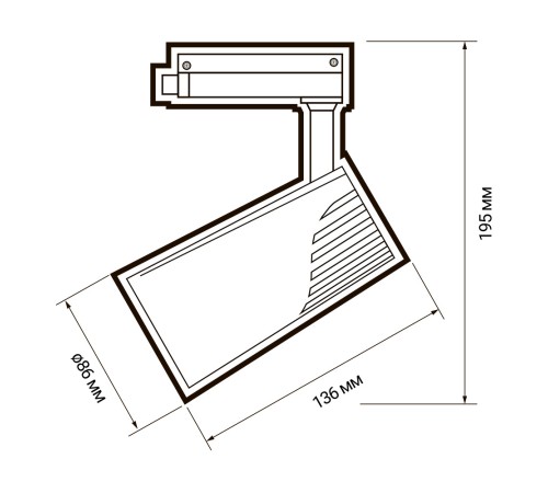 Светильник светодиодный трековый на шинопровод ДПО-32w 4000K 24° WH (белый) IP40 Jazzway PTR 1732 JazzWay 5026186