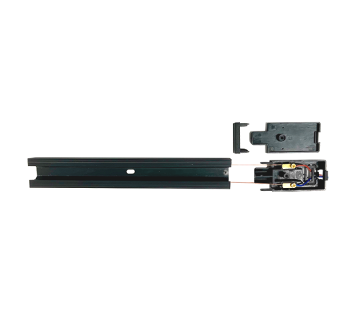 Шинопровод черный (пластик) 2м PTR P 2M-BL с токоподводом и заглушкой