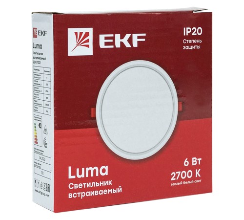 EKF DLL-1001-6-2700 Светильник встраиваемый светодиодный ДВО 1001 6Вт 2700K IP20 Basic EKF DLL-1001-6-2700 Светильник встраиваемый светодиодный ДВО 1001 6Вт 2700K IP20 Basic