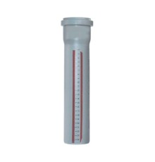 Труба канализационная 50x1500 мм НТЕМ однораструбная, серая