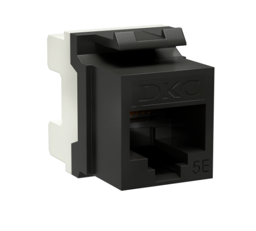 Модуль Keystone RJ45 CAT5E неэкр180 градусов черный