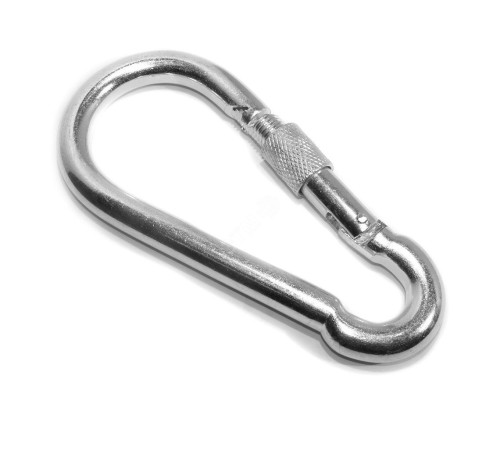 Карабин DIN 5299D 6мм с фиксатором покрытие цинк