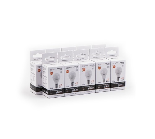 GAUSS 53110 Светодиодная лампа LED Elementary Шар 10W E14 880lm 3000K 1/10/100 0