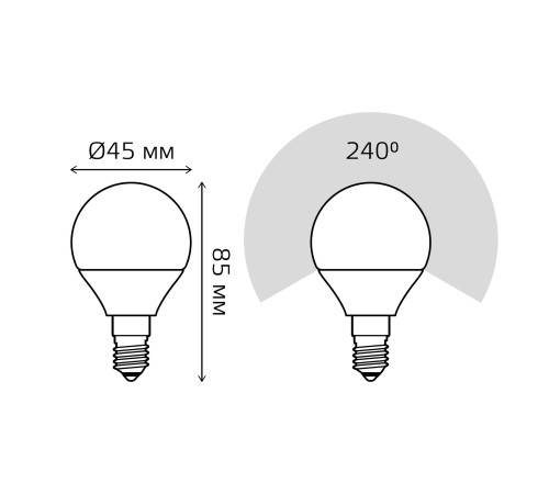 GAUSS 53110 Светодиодная лампа LED Elementary Шар 10W E14 880lm 3000K 1/10/100 0
