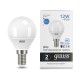 Лампа светодиодная LED 12 Вт 950 лм 6500К AC180-240В E14 шар P45 холодная Elementary